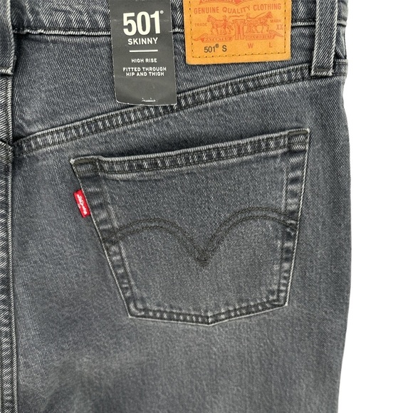 NWT Anthropologie Levi's Premium 501 High Rise Skinny Distressed Jeans Size 31 - Picture 6 of 10